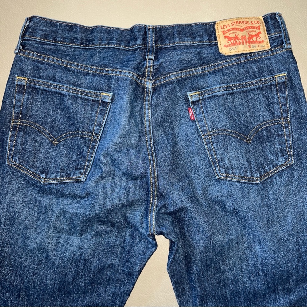 Levi's Men's Straight Jeans - Dark Blue - Picture 4 of 16